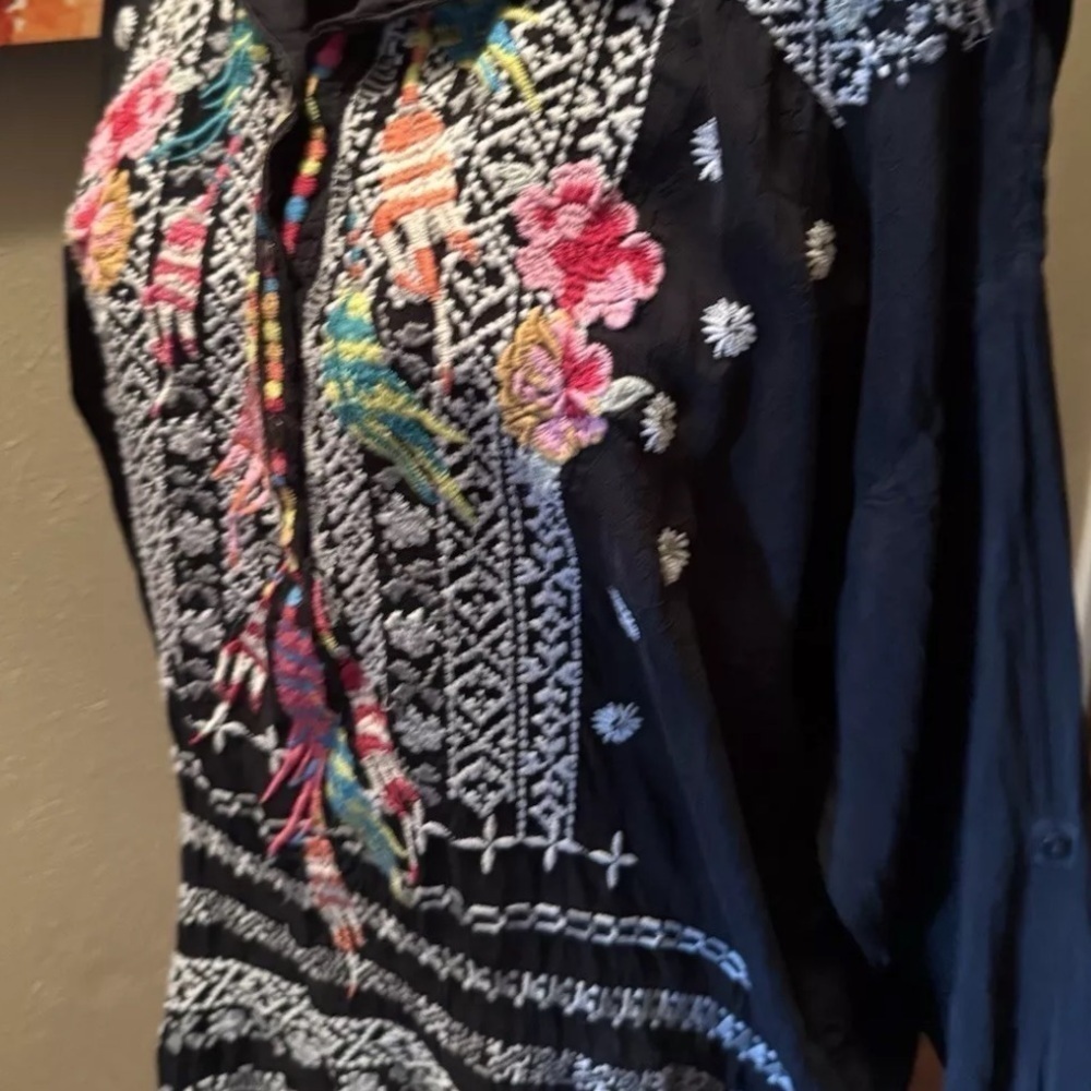 Johnny Was heavily embroidered feathers tunic (oversized) NWT RARE - Picture 9 of 13